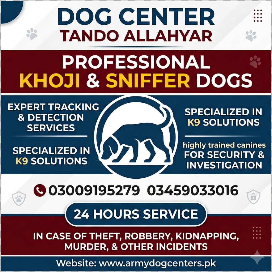 Army Dog Center Tando Allahyar | Khoji Dog Center Tando Allahyar